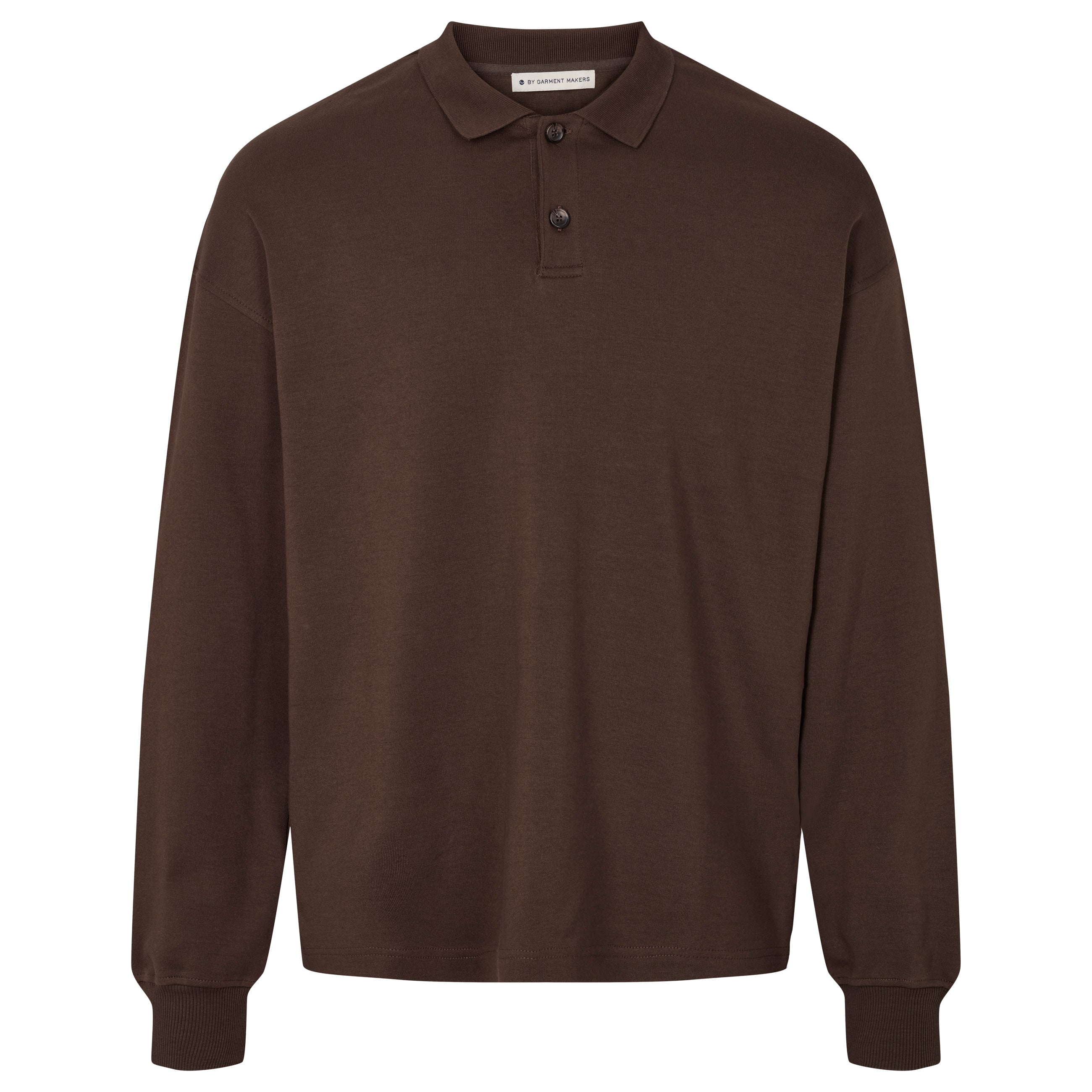 By Garment Makers Micky Polo Sweat GOTS Polo LS 3000 Ebony Brown